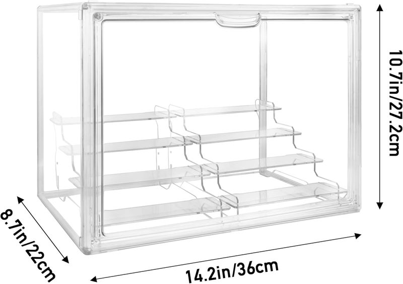 Cutora Clear Acrylic Display Case, 4 Tier Acrylic Blind Box for Figures, Dustproof Storage Organizer with Magnetic Door for Action Figures, Stackable Collectibiles Showcase for Doll Toy Car Model - Image 2